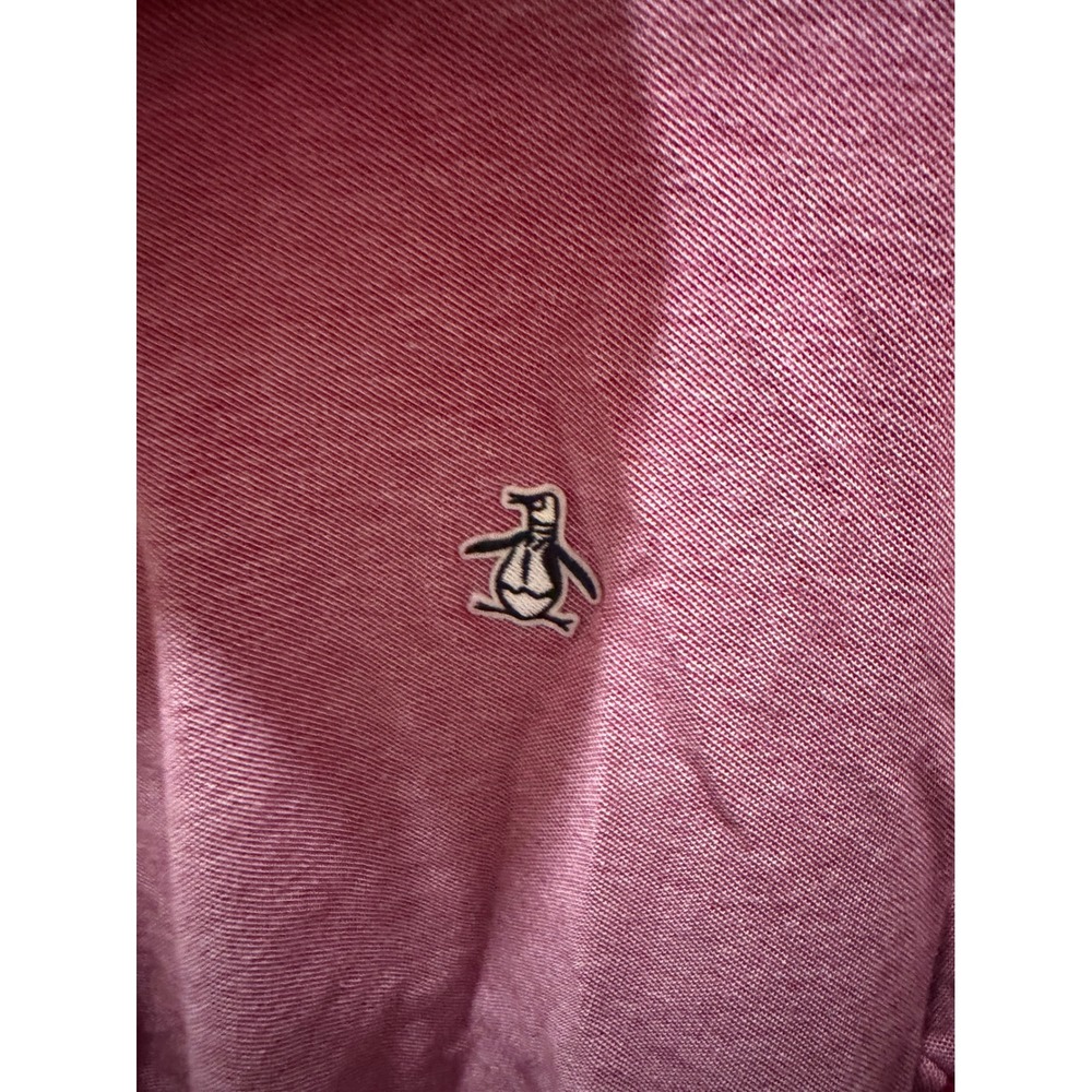 Original Penguin Mens Pink Heathered Short Sleeve Polo Shirt Munsingwear Size M - Picture 2 of 6